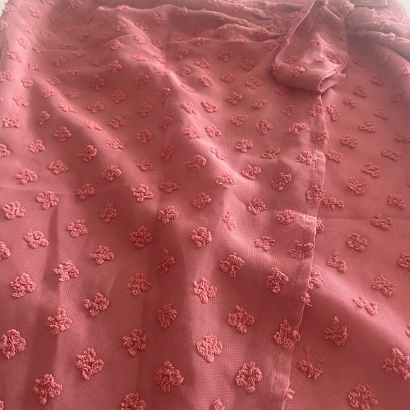 Pink midi skirt with tie - Picture 3 of 4